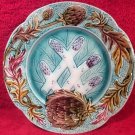 Beautiful Antique French Majolica Asparagus Artichoke Plate c1800's, fm918