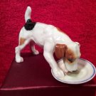 Vintage Royal Doulton Terrier Puppy Cleaning His Plate, em50