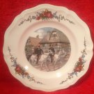 Antique Vintage Sarreguemines Obernai French Faience Horses Plate, ff302