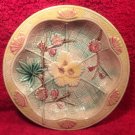 Beautiful Antique Majolica Fans & Flowers Plate Dish Bowl, fm980