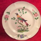 Beautiful Vintage Colorful Bird in Tree Hand Painted Faience Plate c1976, ff443