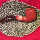 Antique Majolica pipe on Leaf Plate Match Holder Dish c1800's, fm956