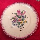 Antique French Chaumeil Hand Painted Faience Flower Bouquet Plate, ff339