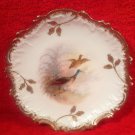 Antique Limoges Hand Painted Ring Necked Birds Plate c1891-1900, L235