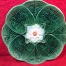 Antique Majolica Lily Flower Plate c1800's, fm982