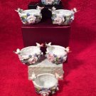 Antique German Porcelain Birds & Flowers On Basket Open Salts Set of 6, p216