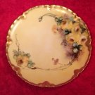 Antique French Limoges Handpainted Haviland Yellow Roses Plate, L269