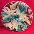 Antique Majolica Leaves & Flowers Plate c.1800's with Hanger, fm882