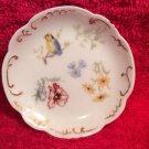 Antique Hand painted Haviland Limoges Butter Pat Bird & Flowers w Gold c.1888, L290