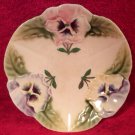 Antique French Majolica Choisy-le-Roi Pansy Flowers Plate c1860-1910, fm902