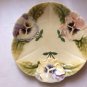 Antique French Majolica Choisy-le-Roi Pansy Flowers Plate c1860-1910, fm902