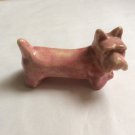 Antique Vintage French Faience Majolica Pink Westie Highland Terrier Knife Rest, ff451