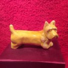 Antique VTG French Faience Majolica Yellow Westie Highland Terrier Knife Rest, ff452