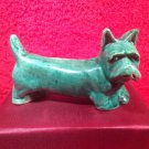 Antique VTG French Faience Majolica Green Westie Highland Terrier Knife Rest, ff453