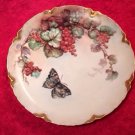 Antique Hand Painted Limoges Red Currants & Butterfly Plate, L261