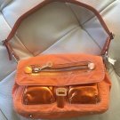 FRANCESCO BIASIA PURSE ORANGE NYLON WITH Metallic TRIM NEW