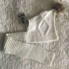 LOUISA PERINI 100% CASHMERE Knit Women's HAT SCARF w/ faux fur pom pom NEW cap