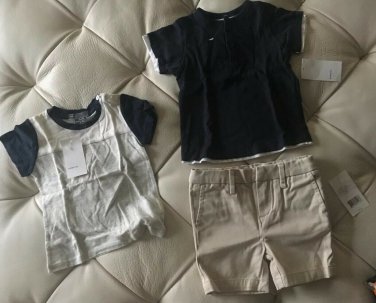 VINCE BABY BOY SHORTS + 2 Tees SIZE 12 MONTHS NWT Really Nice!!