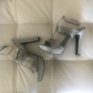 NEW Ralph Lauren Fiona Silver Rhinestone Heels w/ Ankle Strap 10M