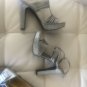 NEW Ralph Lauren Fiona Silver Rhinestone Heels w/ Ankle Strap 10M