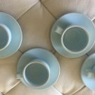 Sasaki Colorstone Matte Blue Cups & Saucers Vignelli Japan Near Mint (Set of 4)