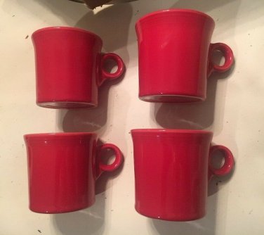4 FIESTA WARE SCARLET MUGS CUPS NEW  Fiesta