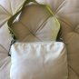 BERGE LIME GREEN LEATHER White Nylon purse Shoulder Bag VINTAGE NEW