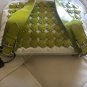 BERGE LIME GREEN LEATHER White Nylon purse Shoulder Bag VINTAGE NEW