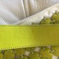 BERGE LIME GREEN LEATHER White Nylon purse Shoulder Bag VINTAGE NEW