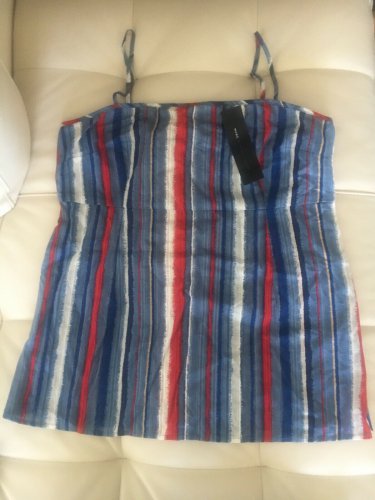MARC by MARC JACOBS Shirt Cami Blue Red Bleeding Stripe Spaghetti Strap $178 NWT