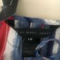 MARC by MARC JACOBS Shirt Cami Blue Red Bleeding Stripe Spaghetti Strap $178 NWT