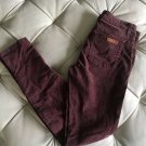 JOE'S JEANS JOES Sz 27 Skinny Visionaire Bugundy Corduroy Jeans