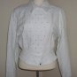 80s White Leather Rhinestone Jacket Biker Style by Phoenix