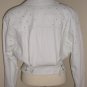 80s White Leather Rhinestone Jacket Biker Style by Phoenix