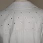 80s White Leather Rhinestone Jacket Biker Style by Phoenix
