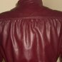 70s Oxblood Leather Belted Jacket with Mandarin Collar by Le Soleil