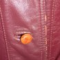 70s Oxblood Leather Belted Jacket with Mandarin Collar by Le Soleil