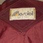 70s Oxblood Leather Belted Jacket with Mandarin Collar by Le Soleil