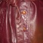 70s Oxblood Leather Belted Jacket with Mandarin Collar by Le Soleil