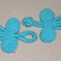 Lot of 5 Blue Chinese Knot Buttons Frogs Asian Closures Sewing Craft