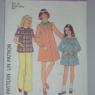 Simplicity Sewing Pattern 7280 Girls' Dress Size 10 Uncut Retro Puff Sleeve Pintuck Dress Top Scarf