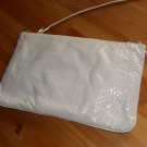 80s Grey Snakeskin Leather Purse Envelope Clutch by Elano