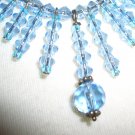 Light Blue Icicles Necklace Dainty Shiny Glittery Sparkle Glass Beads Avant Garde Flirty Feminine