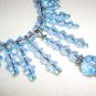 Light Blue Icicles Necklace Dainty Shiny Glittery Sparkle Glass Beads Avant Garde Flirty Feminine