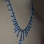 Light Blue Icicles Necklace Dainty Shiny Glittery Sparkle Glass Beads Avant Garde Flirty Feminine
