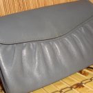 Grey Leather Vintage Clutch Purse Pocketbook by Renwick