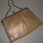 Metallic Gold Vintage Clutch Purse Gold Tone Kisslock Frame Evening Handbag
