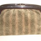 Mod Brown Suede Clutch Purse Lucite Frame Vintage Made in Italy