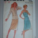 Uncut Butterick Pattern 3383 Women's Size 10 Puff Sleeve Jacket and Dress Retro 80s