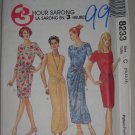 1996 McCall's Pattern 8233 Sarong Dress Size 10-12-14 Uncut Women's Summer Tropical Wrap Dress